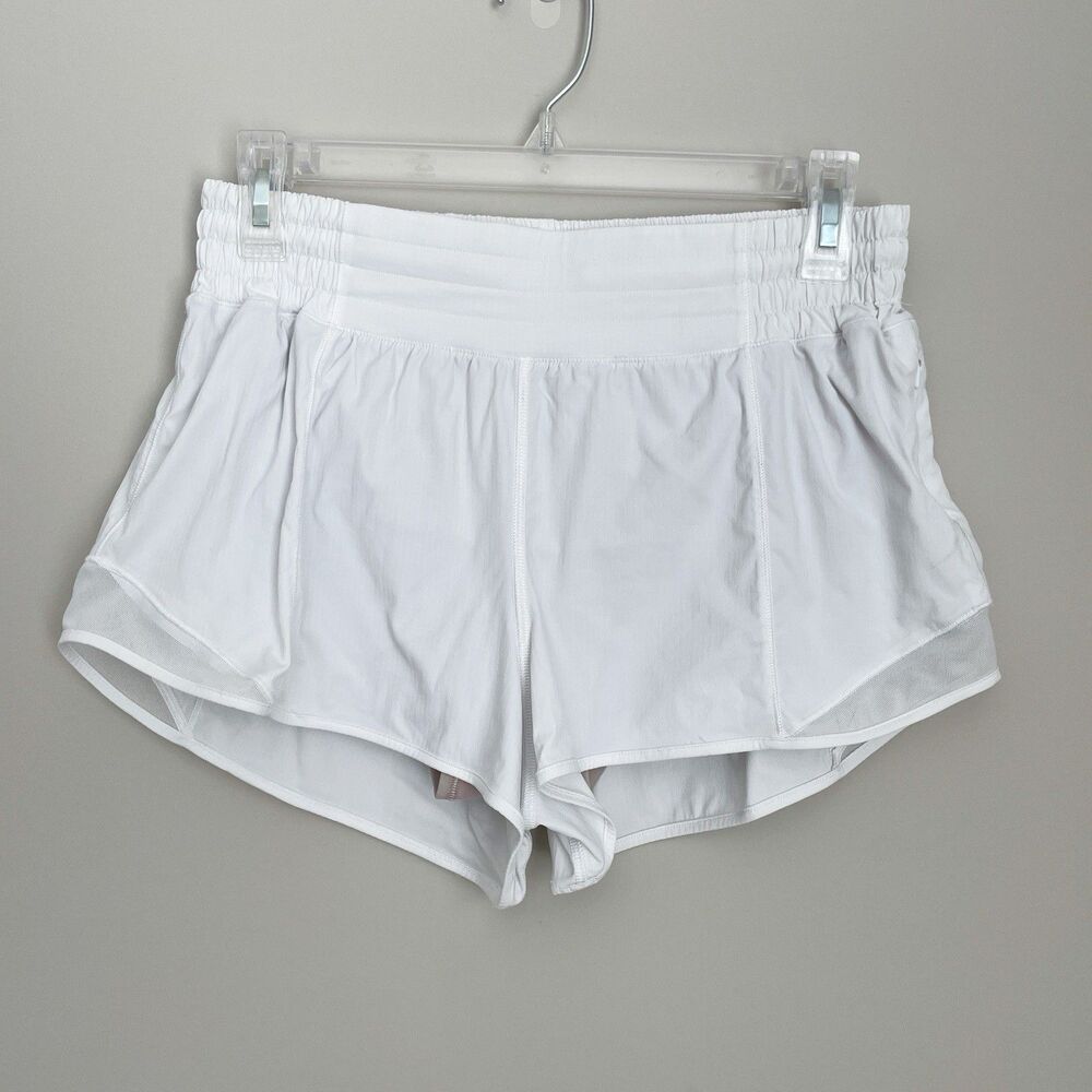 Lululemon Size 8 White Hotty Hot Running Workout Athletic Shorts 2" Inseam